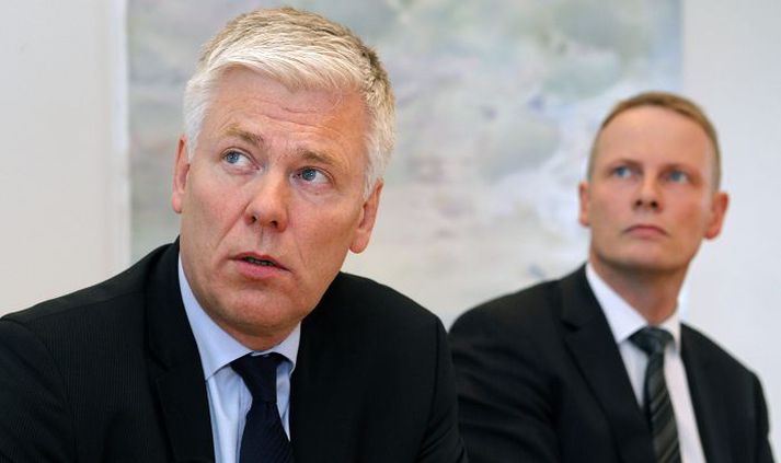 Steinþór Pálsson, bankastjóri Landsbankans, kynnti uppgjör bankans ásamt þremur öðrum stjórnendum.Fréttablaðið/pjetur