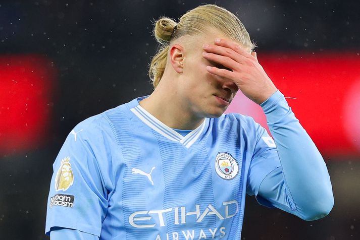 Erling Haaland missti í gær af sínum fyrsta deildarleik með Manchester City á þessu tímabili.