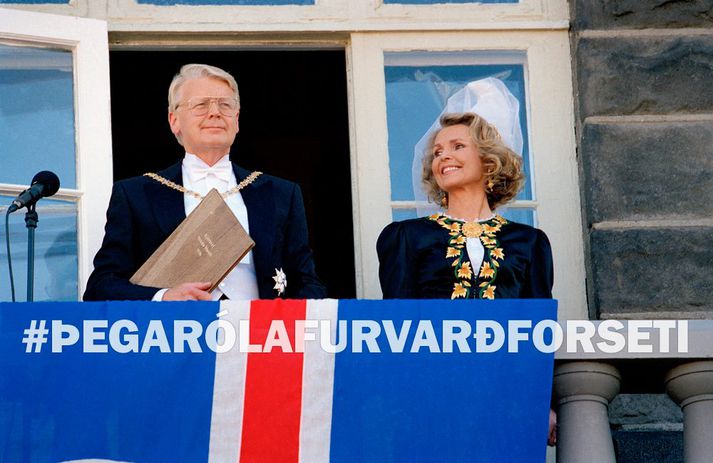 Ólafur Ragnar Grímsson og eiginkona hans Guðrún Katrín Þorbergsdóttir heitin þegar Ólafur var svarin í embætti árið 1996.