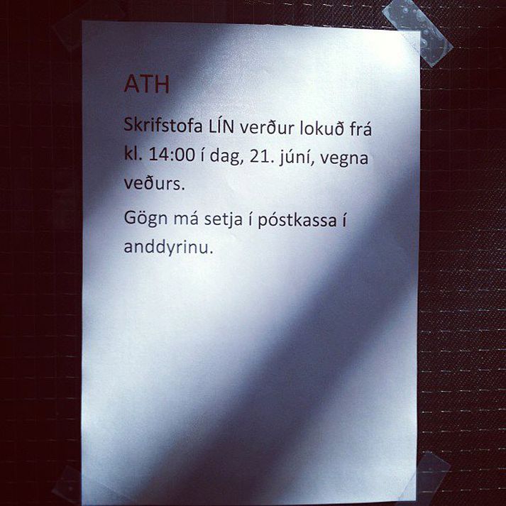 Starfsmenn LÍN gráta líklegast ekki veðrið í dag.