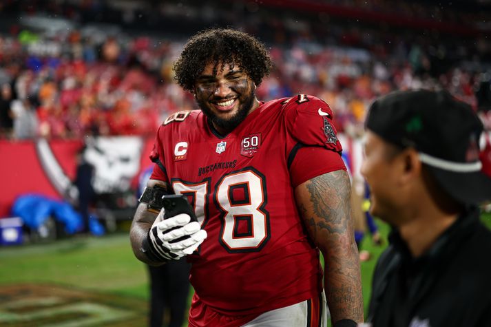 Tristan Wirfs hefur það ekki í sér að halda með Saints. 