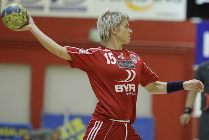 Hanna Guðrún Stefánsdóttir skoraði 10 mörk fyrir Hauka í dag.
