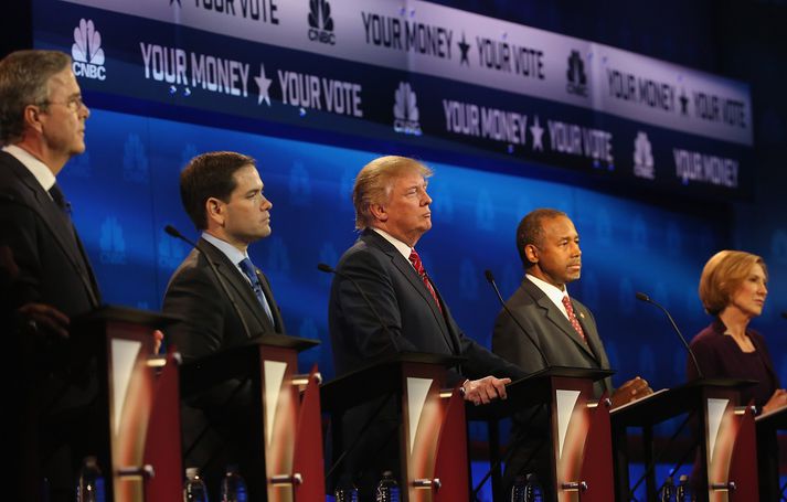 Jeb Bush, Marco Rubio, Donald Trump, Ben Carson og Carly Fiorina.