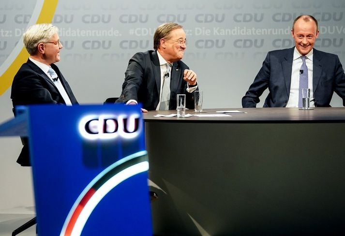 Norbert Röttgen, Armin Laschet og Friedrich Merz vilja allir leiða Kristilega demókrata (CDU) í Þýskalandi.