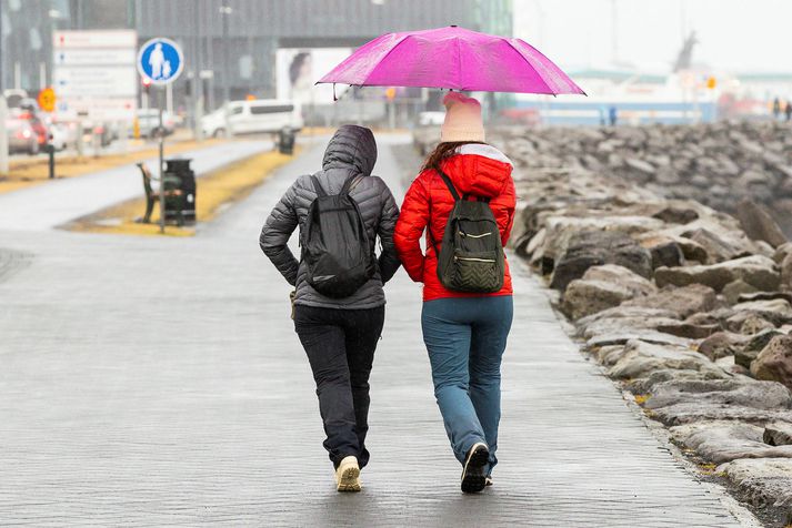 Það verður frekar hlýtt á landinu í dag en búast má við skúrum eða éljum á vestanverðu landinu.