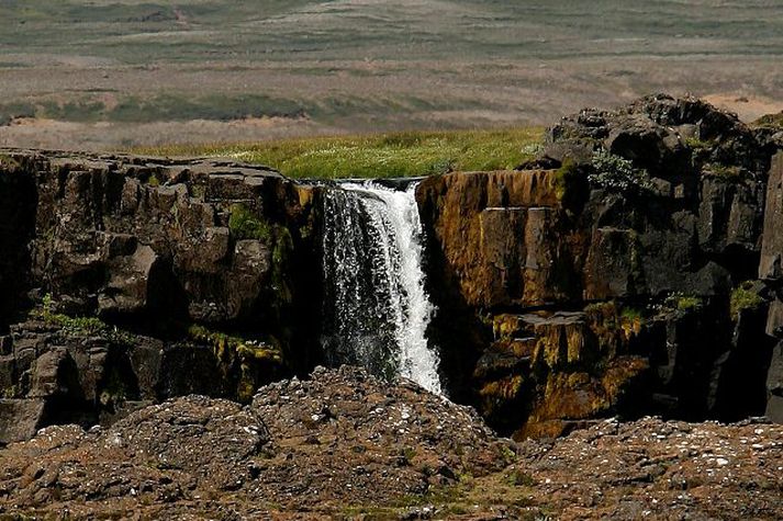 Öxarárfoss er á Þingvöllum.