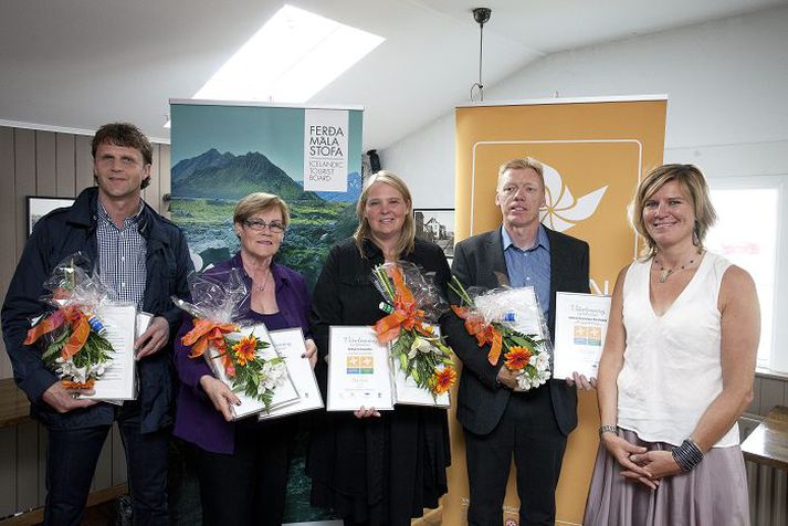 Steingrímur Birgisson, frá Bílaleigu Akureyrar, Ólafía Sveinsdóttir, frá Atlantic, Rannveig Grétarsdóttir, frá Eldingu, og svo lengst til hægri er Ólöf Ýrr Atladóttir ferðamálastjóri.