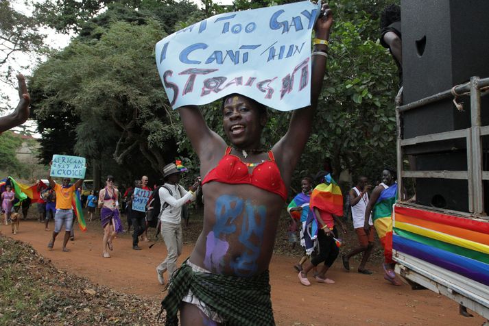 Frá fyrstu Gay Pride göngu Úganda í ágúst 2012.