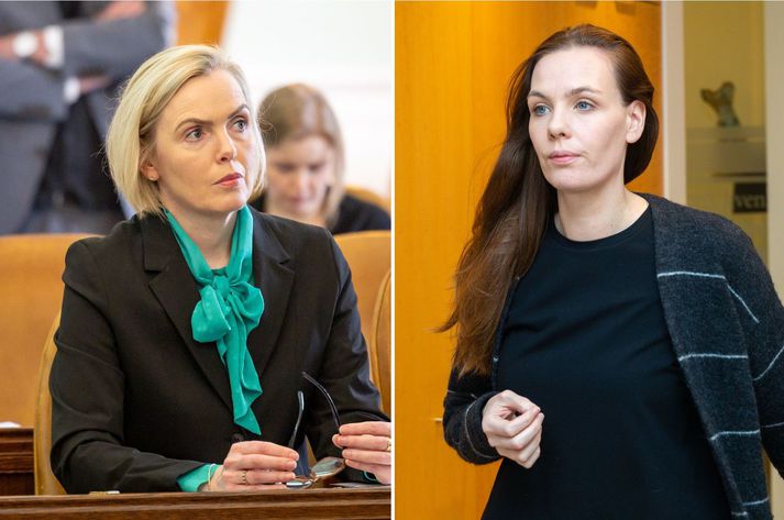 Guðrún og Sonja Ýr tókust á í þjóðmálaþættinum Sprengisandi í morgun.