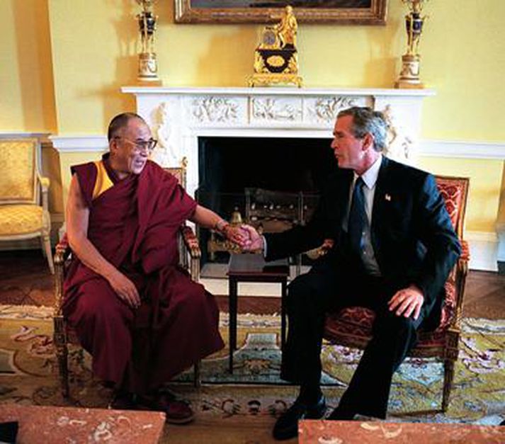Frá fundi Bush og Dalai Lama árið 2003.