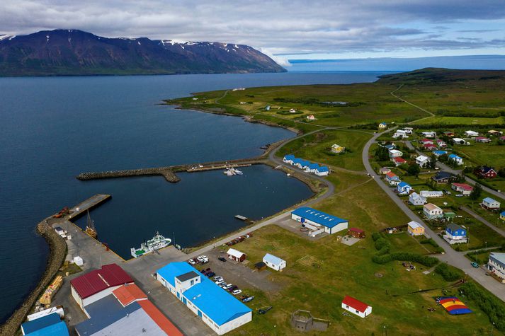 Skjálftahrinan varð um einn kílómetra norður af Hrísey.