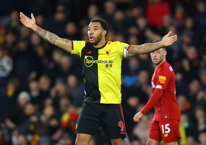 Troy Deeney er fyrirliði Watford sem er rær lífróður í ensku úrvalsdeildinni.