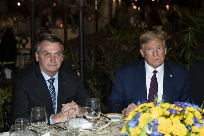 Jair Bolsonaro og Donald Trump í Flórída um helgina.