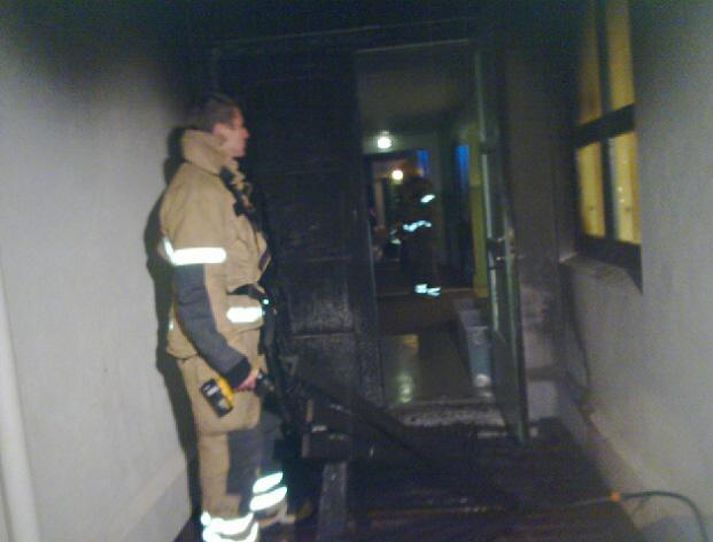 Slökkviliið var kallað að Landakotsskóla í kvöld. Mynd/ Egill Aðalsteinsson.