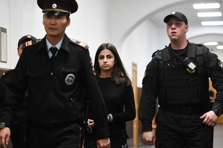 Angelina Khachaturyan mætir fyrir dómara  í Moskvu í september 2018.