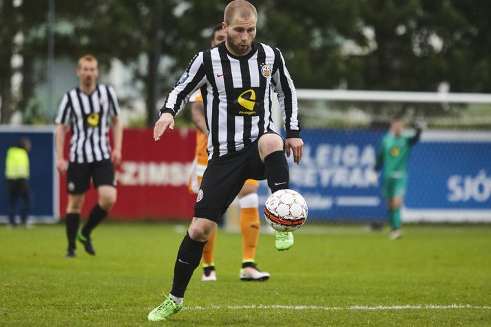 Óskar Örn Hauksson skoraði tvö mörk fyrir KR í kvöld.