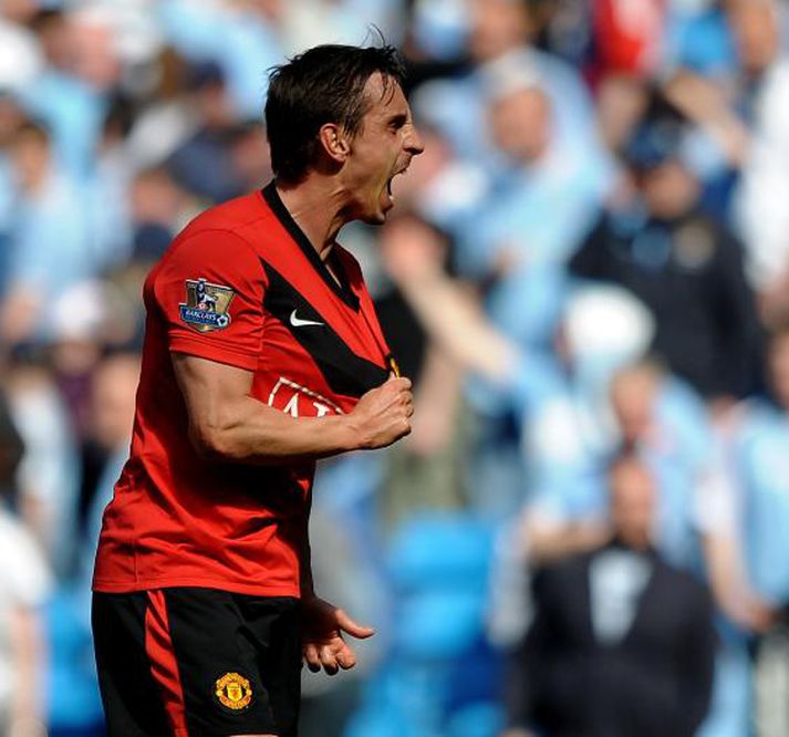 Gary Neville var ekki að hata sigurinn í dag.