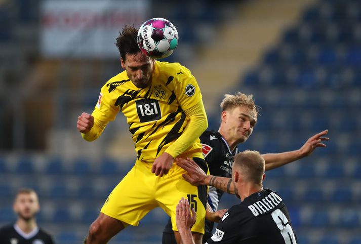 Hummels var hetja Dortmund í dag.