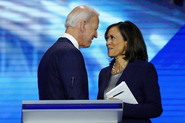 Joe Biden og Kamala Harris, forseta og varaforsetaefni Demókrata.