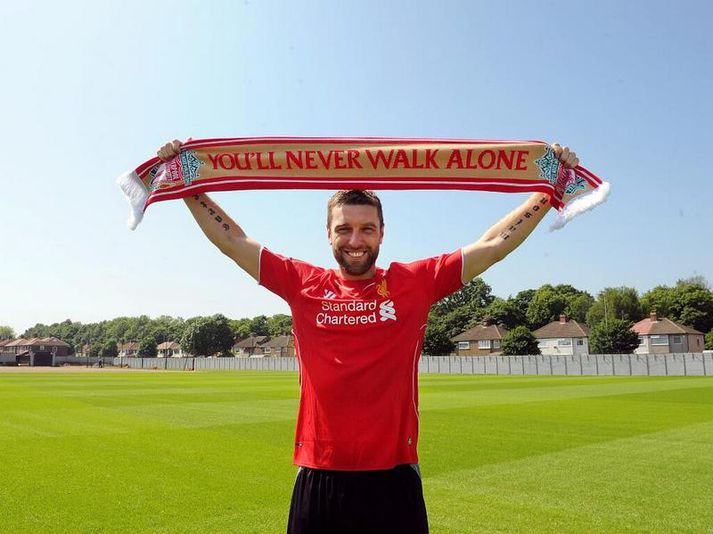 Rickie Lambert mættur á Melwood.