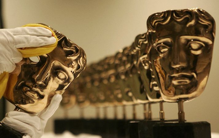 Verðlaunagripirnir á BAFTA hátíðinni.