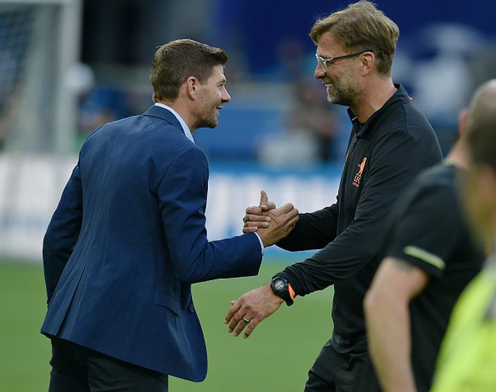 Gerrard og Klopp á góðri stundu.