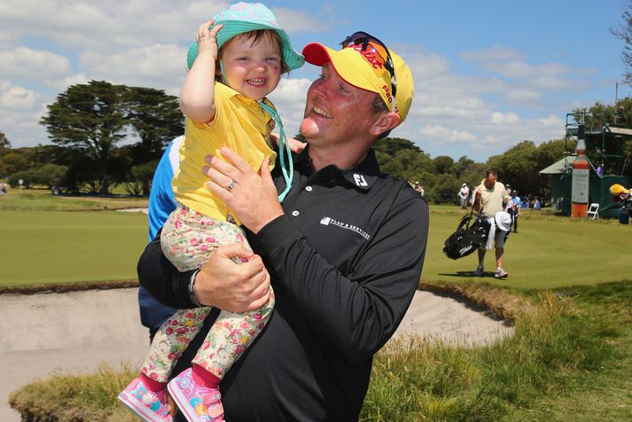 Jarrod Lyle með dóttur sinni.