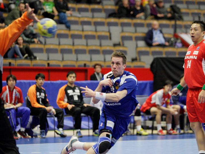 Þórir Ólafsson í leik með Íslandi á HM í Svíþjóð.
