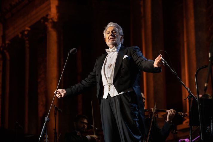 Placido Domingo á tónleikum í Mérida á Spáni í september í fyrra.