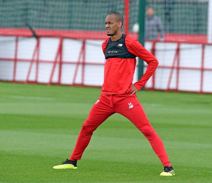 Fabinho á æfingu með Liverpool.