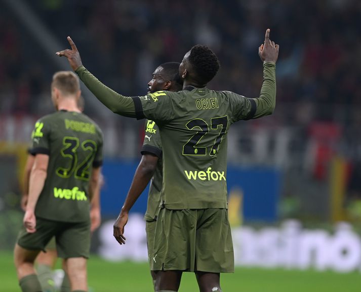 Divock Origi skoraði þriðja mark AC Milan í dag.