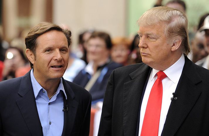Burnett og Trump meðan allt lék í lyndi.
