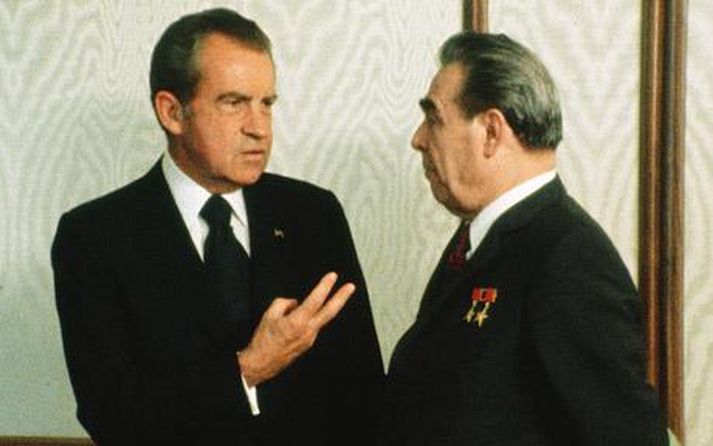 Nixon og Brezhnev í Moskvu árið 1974.