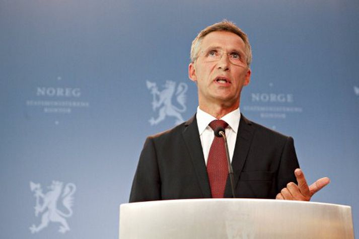 Jens Stoltenberg hélt blaðamannafund í dag eftir að sannleiksskýrslan var birt.