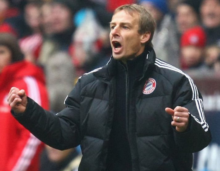 Jürgen Klinsmann, þjálfari Bayern Munchen er kátur.