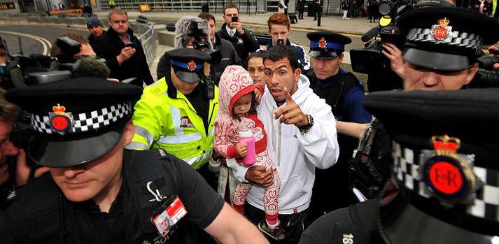 Tevez hér við komuna til Manchester þann 14. febrúar síðastliðinn.
nordic photos/getty