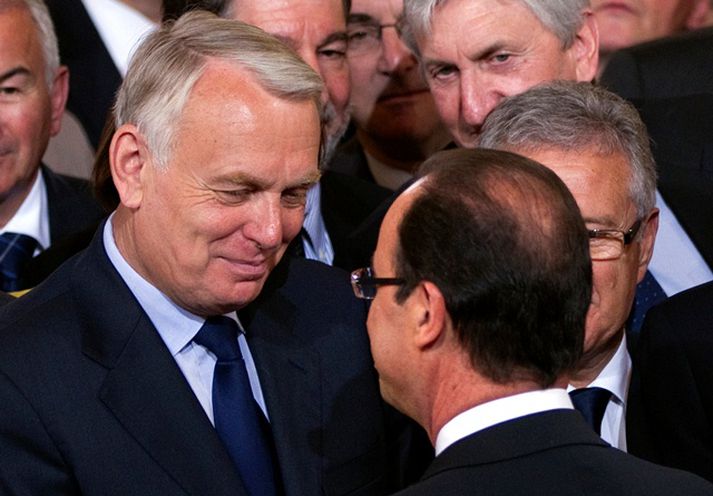 Jean-Marc Ayrault og Francois Hollande.