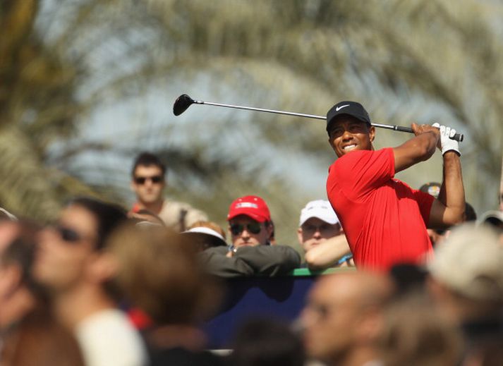 Tiger Woods lék vel í dag