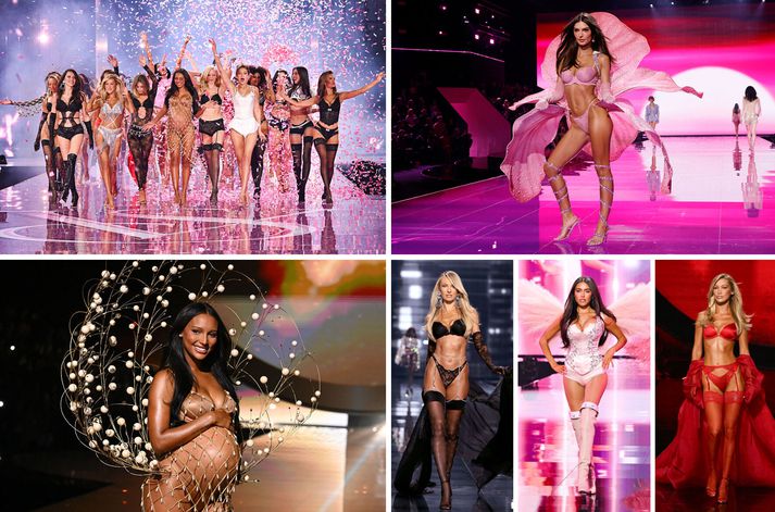 Stærstu stjörnur fyrirsætuheimsins sýndu sig á tískusýningu Victoria's Secret í gær.