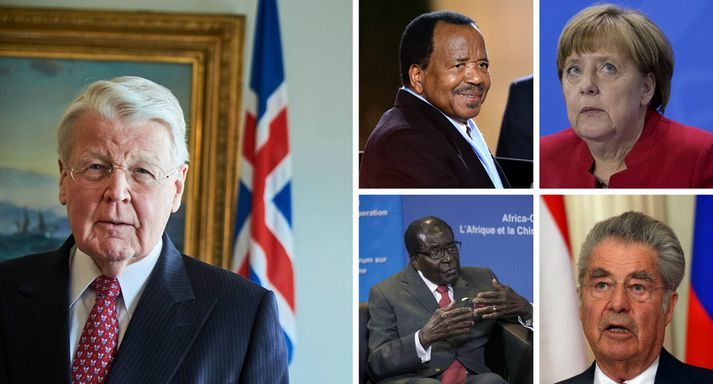 Ólafur Ragnar Grímsson, Paul Biya, Angel Merkel, Robert Mugabe og Heinz Fischer.