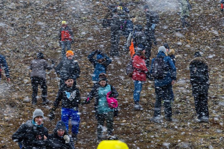 Þúsundir manna hafa sótt gosstöðvarnar á Reykjanesskaga heim síðustu daga.