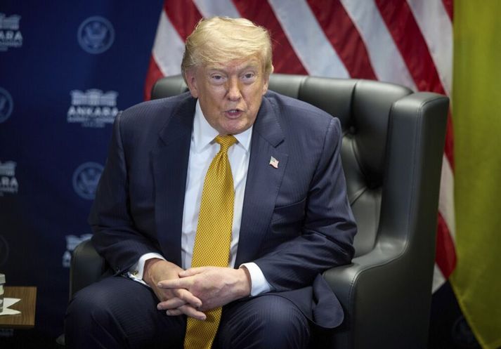 Trump mætti á blaðamannafund með Úkraínuforseta.