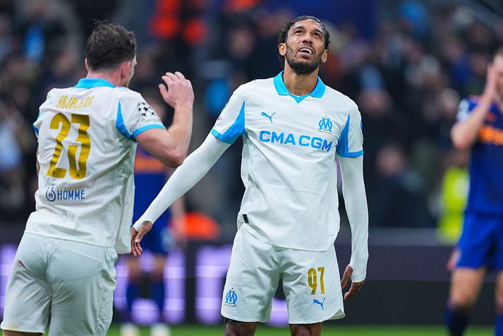 Pierre Emerick Aubameyang var maður leiksins hjá Marseille í kvöld.