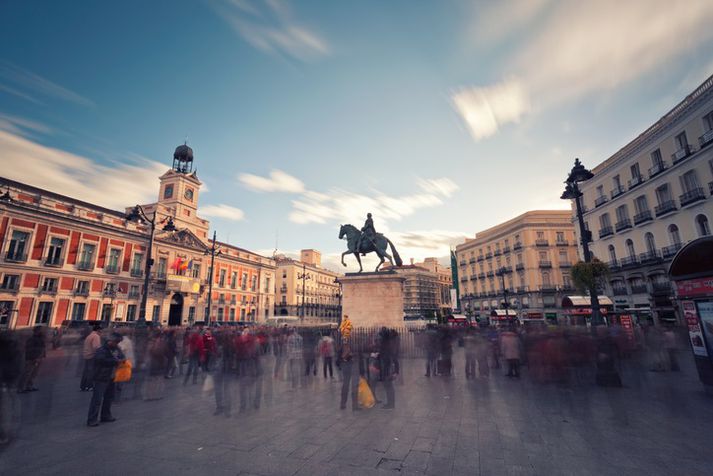 Puerta del Sol í Madríd.