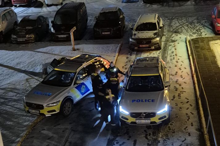Lögregluþjónar mættir á svæðið.