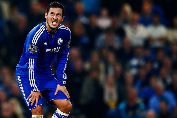 Eden Hazard var á bekknum um helgina.