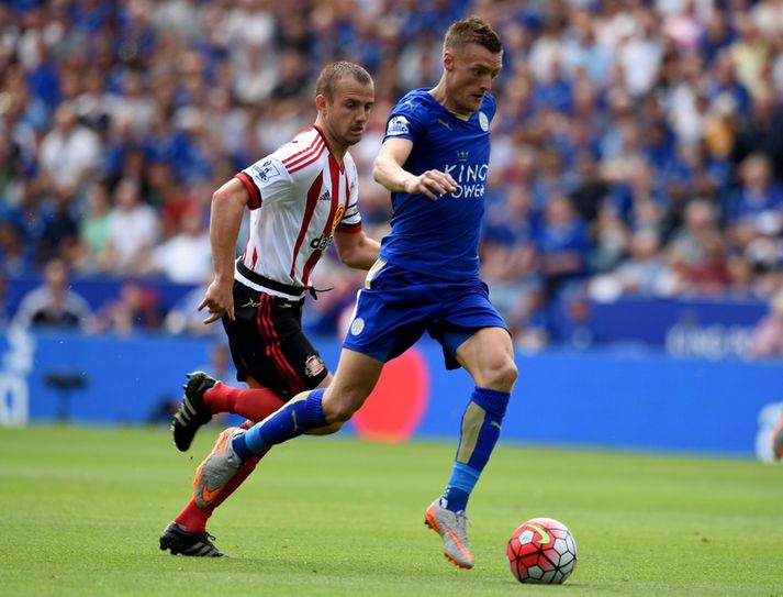 Vardy í leiknum gegn Sunderland í gær.