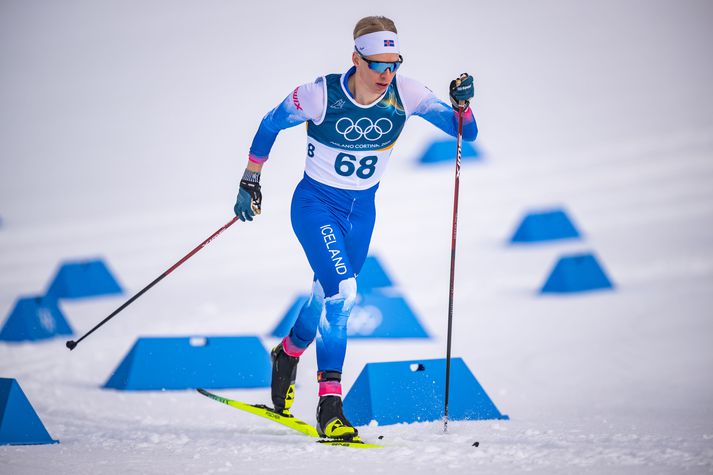 Dagur Benediktsson var tæplega fjórum mínútum á eftir sigurvegaranum Johannes Klæbo. 
