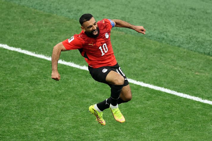 Mohamed Salah fagnar marki sínu á móti Nýja-Sjálandi. Næst á dagskrá hjá Salah og félögum er að mæta nágrönnum þeirra í Eyjaálfu, liði Ástrala.