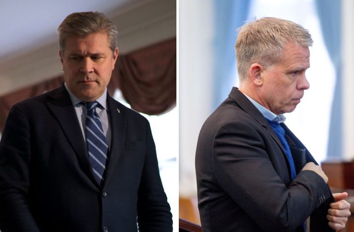 Bjarni Benediktsson og Sigmar Guðmundsson sem fordæmdi afgreiðslu máls Yazans litla, sagði hann fórnarlamb í flokkapólitísku vopnaskaki.
